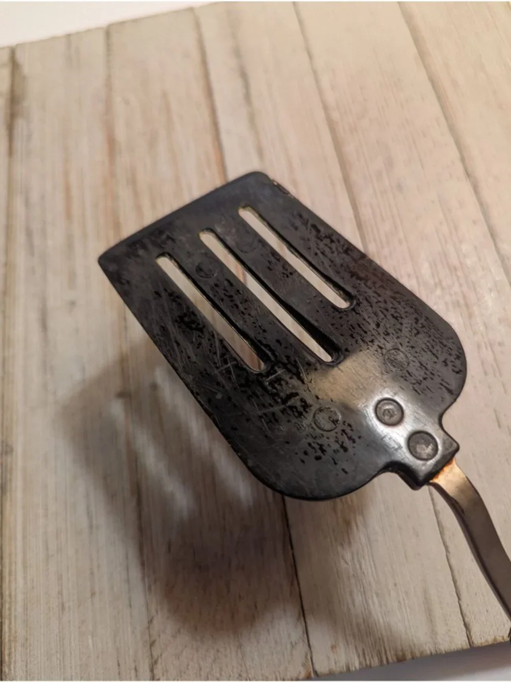 Vintage Black Nylon Slotted Short Spatula Flipper Turner 10 1/4”
